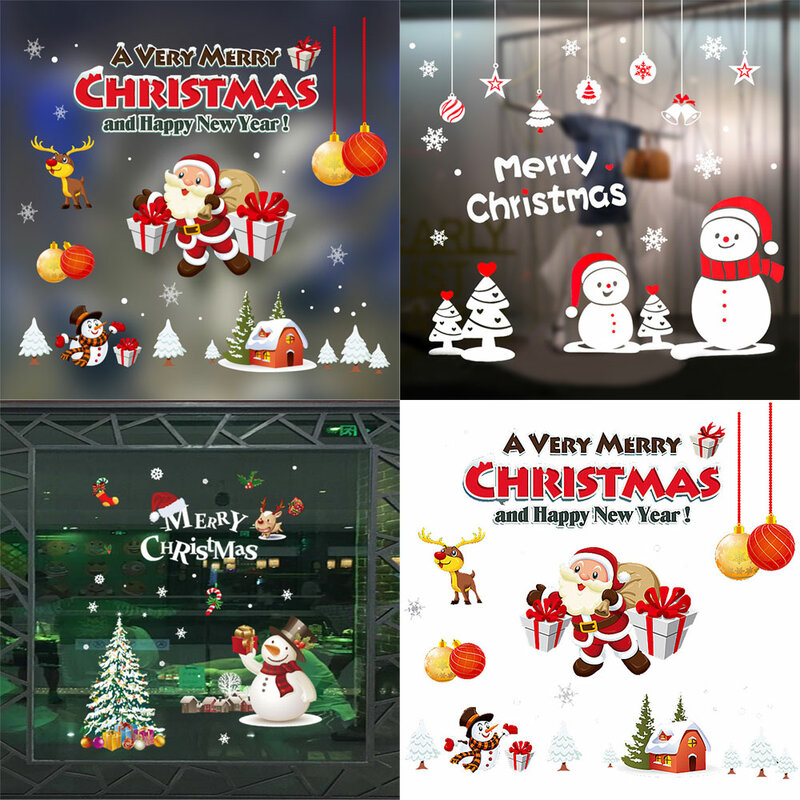 Weihnachten Dekorationen Fenster Aufkleber Weihnachten Dekoration Für Startseite Xmas Decor Frohe Weihnachten 2019 Frohes Neues Jahr 2020