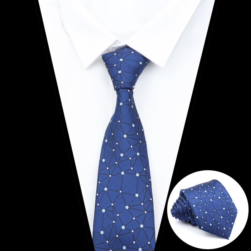 Cravate classique à rayures pour hommes, 8cm, à la mode, motif Floral bleu marine, accessoires Jacquard, tenue quotidienne, cravate, cadeau de mariage