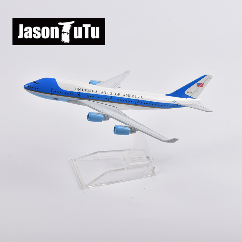 JASON TUTU 16cm 미국 보잉 747 비행기 모델 비행기 모델 항공기 다이 캐스트 금속 1/400 스케일, 드롭 배송