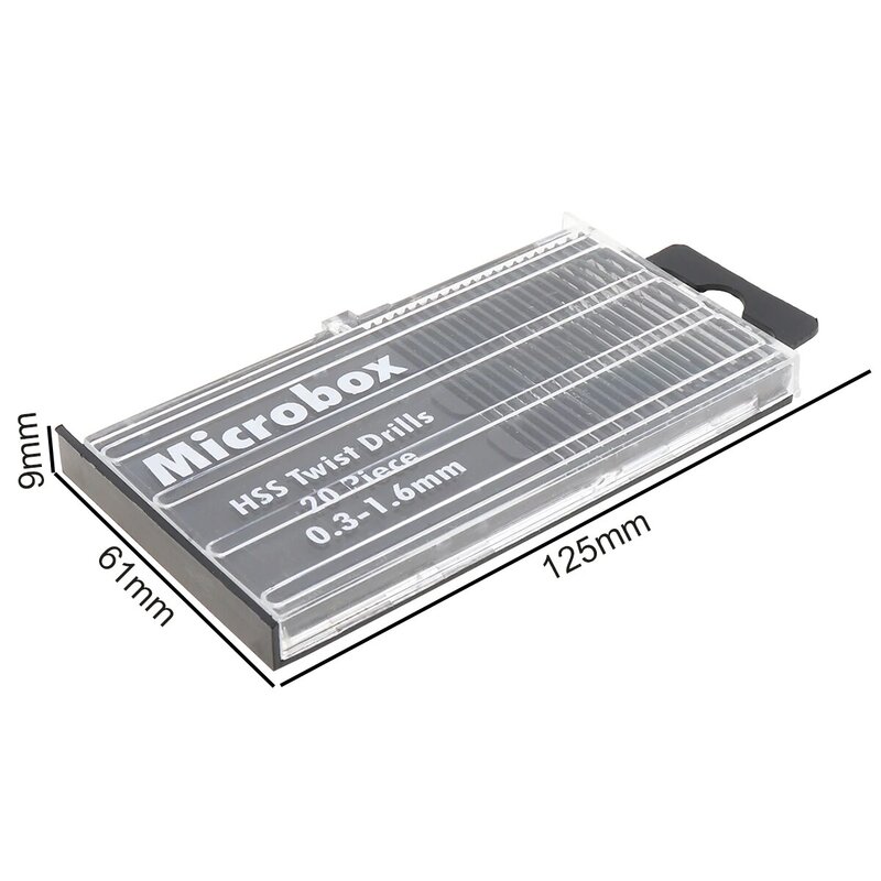 Microbox-brocas de precisión HSS, accesorios para manualidades, Hobby, 0,3-1,6mm, para productos de madera, placa de circuito PCB, perforación, 20 unids/set por juego