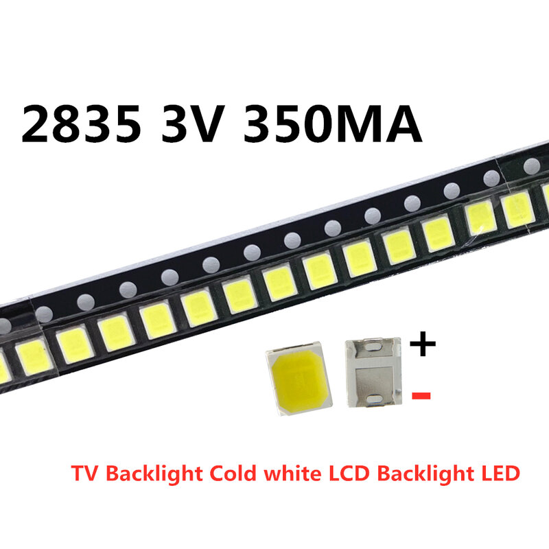 Rétro-éclairage LCD blanc froid, 100 pièces, 2835 3528 1210 3V 2W SMD LED pour réparation TV