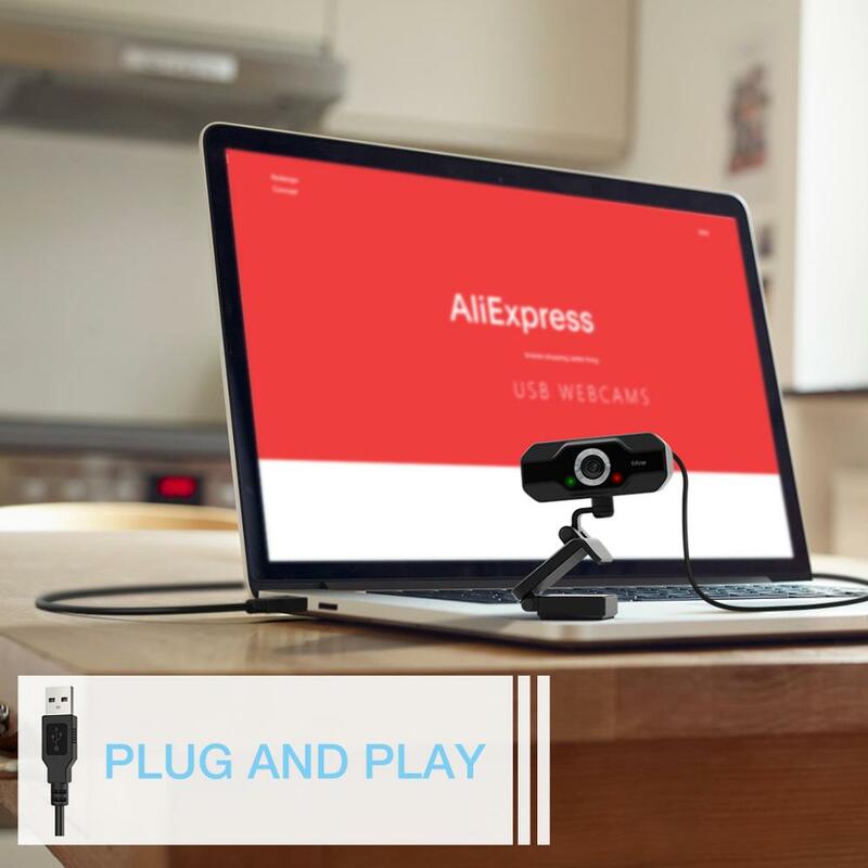 Webcam Full HD com microfone para desktop e laptop, transmissão ao vivo, vídeo HD, Calling-K432, 1080p, PC, PC