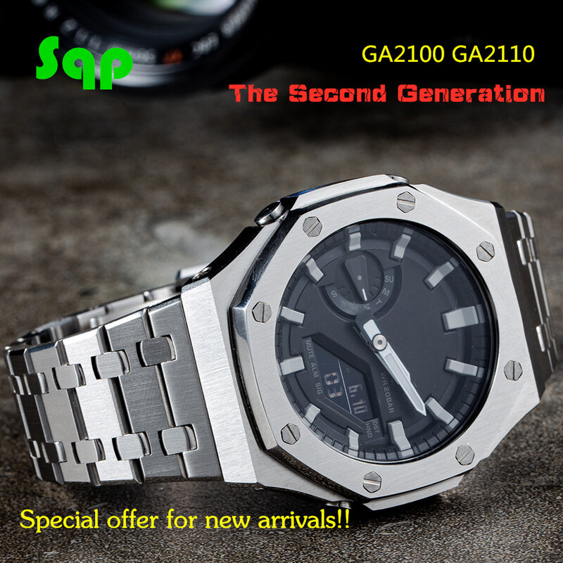 GA2100 Die Zweite Generation Uhr Set Änderung GA2110 Armband Lünette 100% Metall 316L Edelstahl