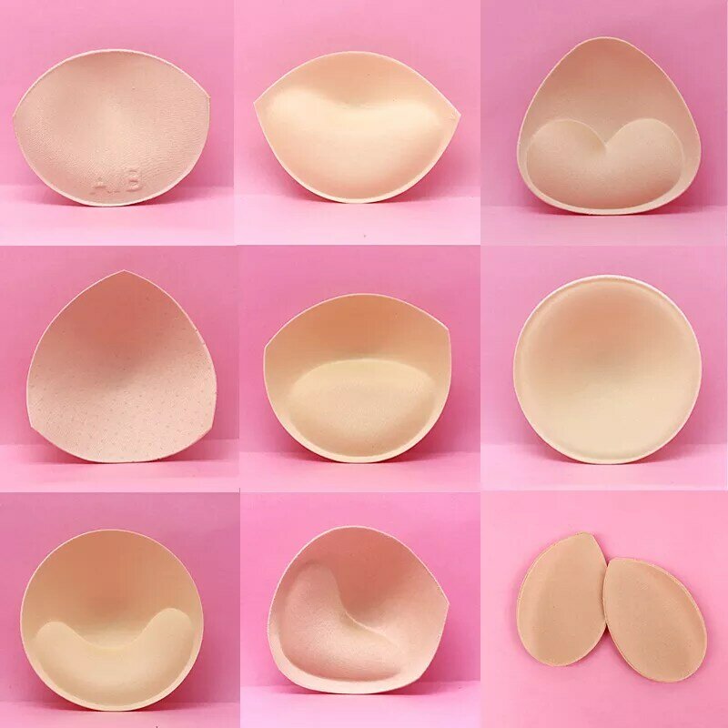2pcs 1pair Sponge Inserts In Bra Padded for Swimsuit Breast Push Up Fill Brassiere Breast Patch Pads Women Intimates Accessories