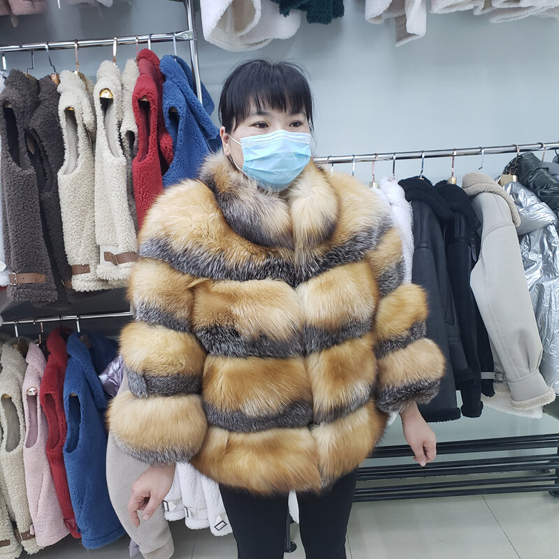 2021 새로운 여성의 리얼 폭스 모피 코트 천연 모피 럭셔리 겨울 두꺼운 따뜻한 코트 소녀 리얼 모피 자켓 무료 배송