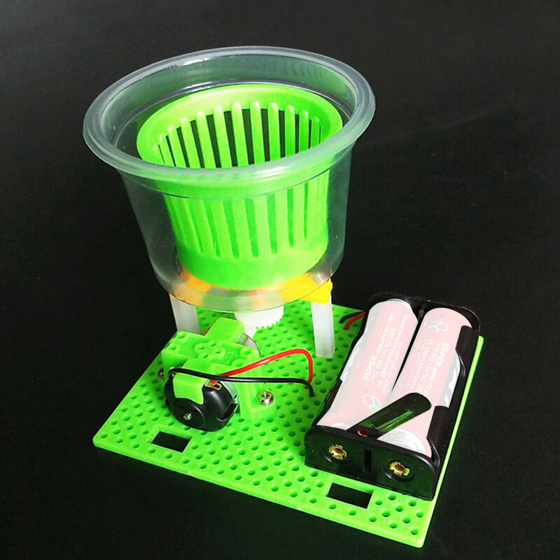 Feichao DIY 수제 미니 탈수기 건조기 기술 발명 모델 수동 실험 조립 키트 어린이를위한 전기 부품