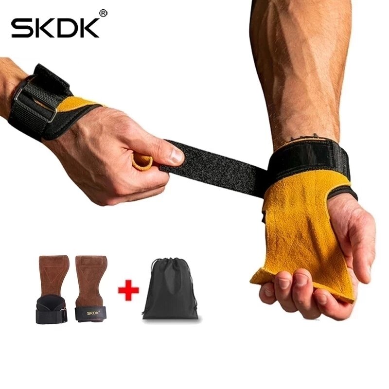 SKDK-empuñaduras de mano para gimnasio, equipo de Fitness para levantamiento de pesas, CrossFit, entrenamiento