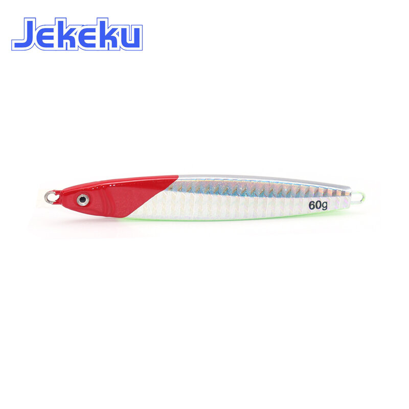 JEKEKU-señuelo de Metal para pesca de lubina, cebo Artificial de plomo, 30g, 40g, 60g, 80g, 100g, 1 unidad