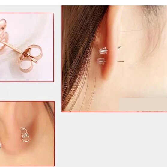 100 pz/lotto Clear Soft Silicone Rubber Earring Backs Safety Bullet Stopper accessori per gioielli in gomma parti fai da te Ear Plugging