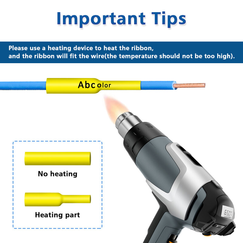 1Pcs Heat Shrink Tube Tape Kompatibel untuk Saudara Hse-211 Hse-221 Hse-231 241 251 Hse 211 221 231 631 621 untuk P-touch Printer