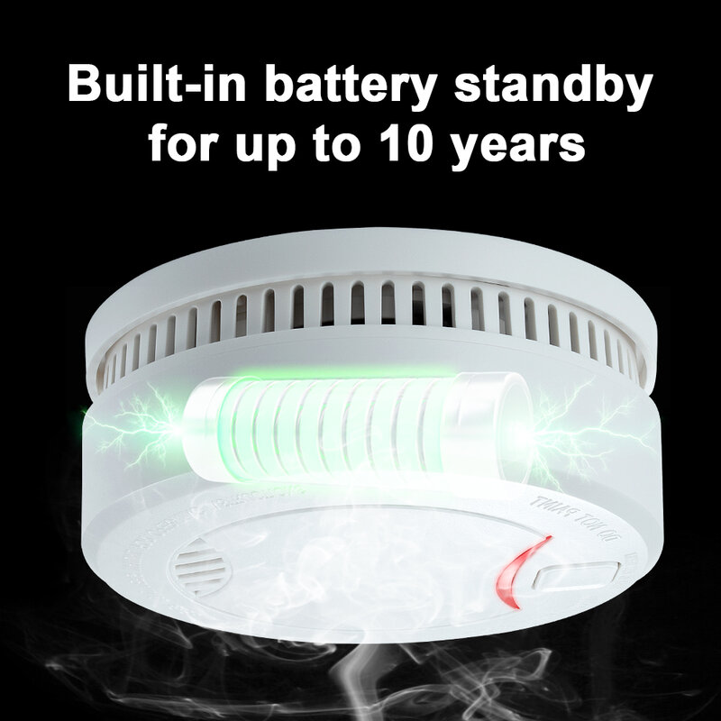 HEIMAN Independen Alarm Kebakaran Smoke Detector Rumah Sensitivitas Tinggi Sistem Perlindungan Keselamatan Sensor Nirkabel Mini Portable