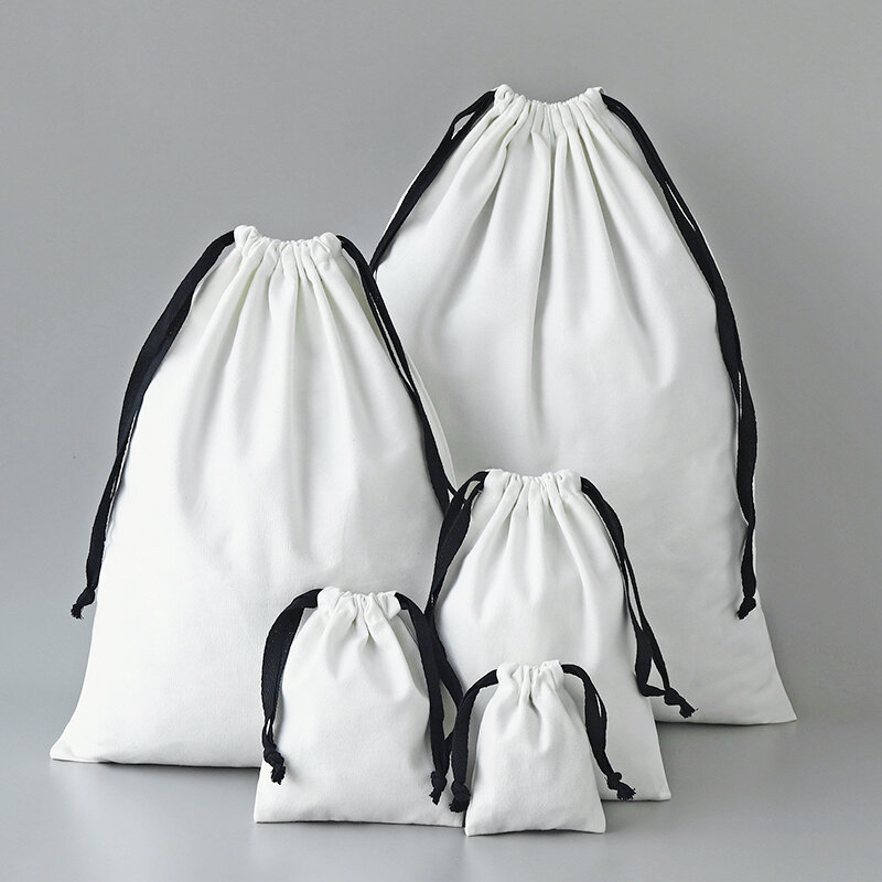 Zhuangshijie белые парусиновые хлопчатобумажные пакеты с черным шнурком Рождественский подарок свадебный пакет конфет большой размер пылезащитные пакеты