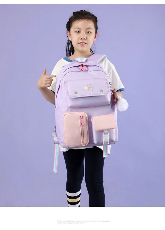 Crianças mochila nova moda de alta qualidade high-end escola primária estudante schoolbag feminino personalizado perda de peso formação classe