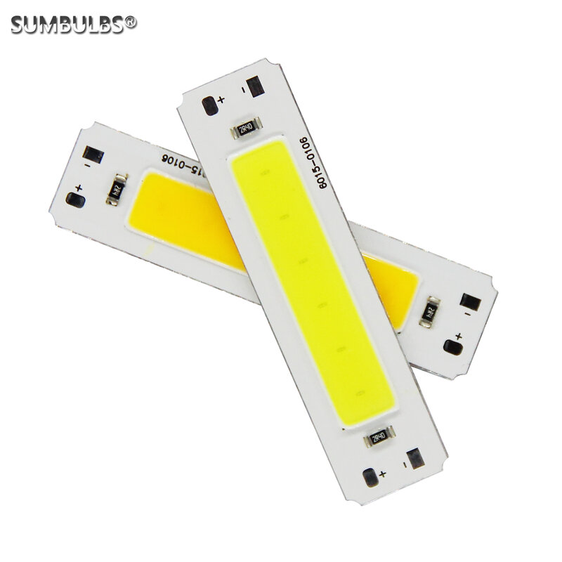 SUMBULBS-tira de bombillas led cob de entrada de 5V, fuente de luz para iluminación led USB, 2W, 60x15mm, 6cm, chip de lámpara de barra, blanco frío y cálido