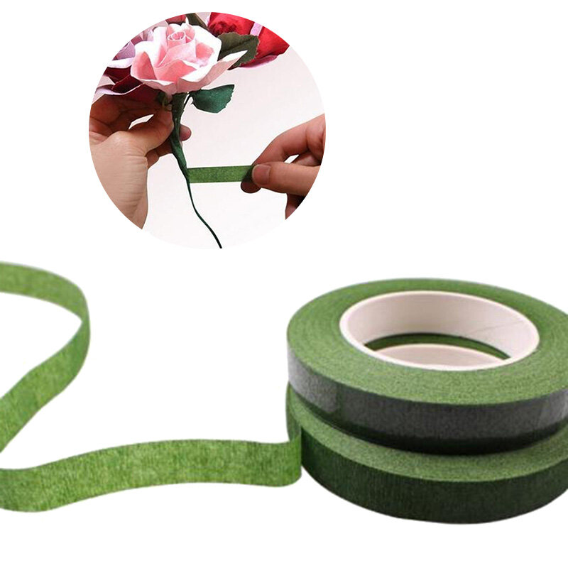 30Yard/Roll Self-Adhesive Bouquet Floral Stem Tape Artificial Flower Stamen Wrapping Florist Green Tapes DIY Flower Supplies