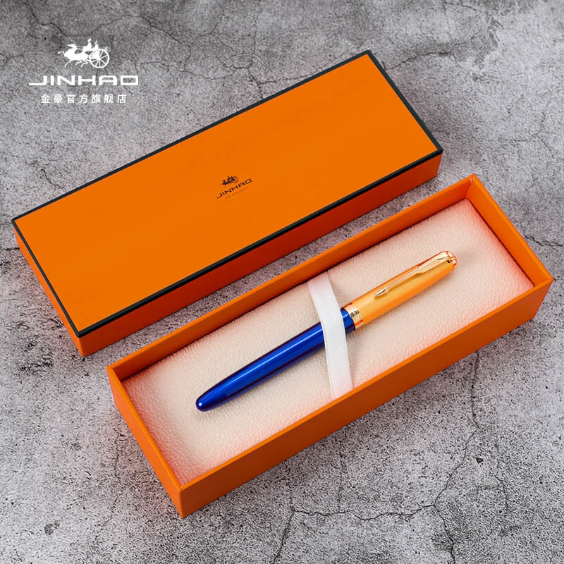 Jinhao 85 металлическая/деревянная перьевая ручка с золотой крышкой, ручка с чернилами диаметром 0,5 мм