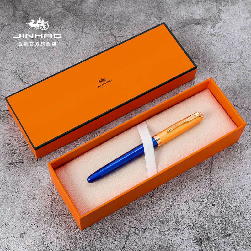 Jinhao 85 Kim Loại/Gỗ Bút Máy Vàng Nắp Phụ Mỹ Ngòi 0.5Mm Mực Bút