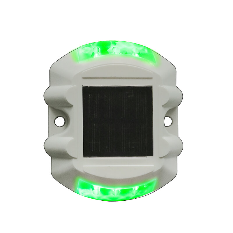 Tryb stały biały kolor plastikowa zielona dioda LED zasilana energią słoneczną droga odblaskowa lampa gruntowa ścieżka Deck Dock lampka ostrzegawcza