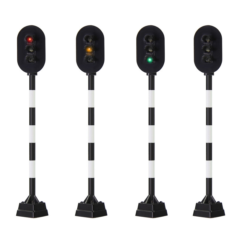 Evemodel 10pcs OO HO Scale 1:75 Crossing Signals 3-LEDs Road Street Block Light Red Yellow Green JTD7511RYG
