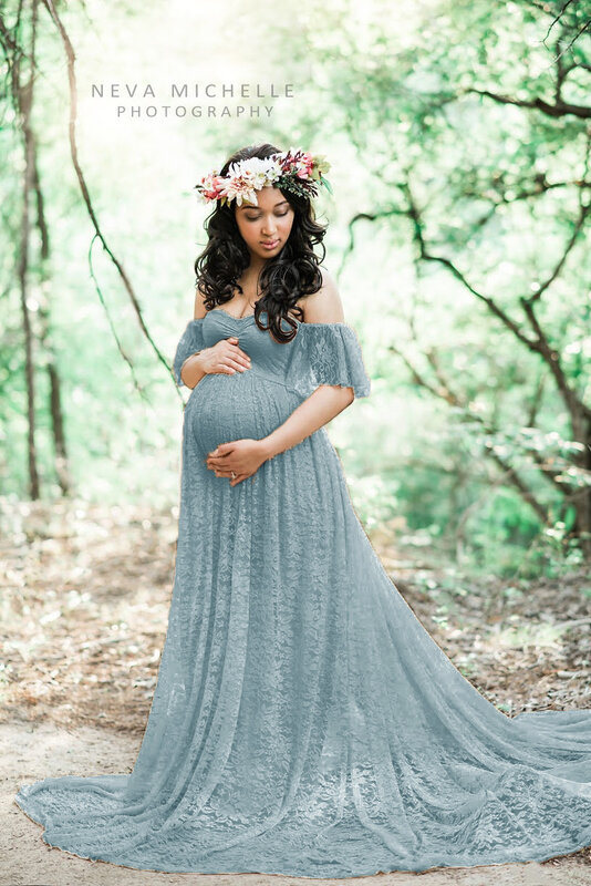 Nowa koronkowa dla przyszłej mamy suknie sukienka na sesja zdjęciowa sukienka ciążowa ciąża sukienka fotografia rekwizyty