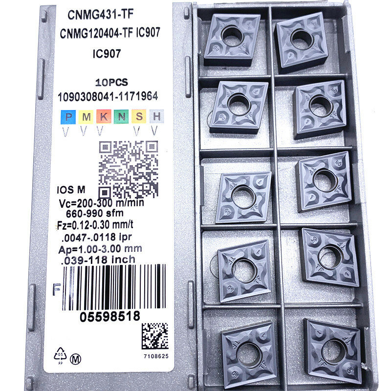 CNMG120404 IC908 CNMG120408 TF IC907 Torno de Torneamento Externo Ferramentas de Alta Qualidade CNMG 120404 120408 Ferramenta de Corte CNC Turning Inser