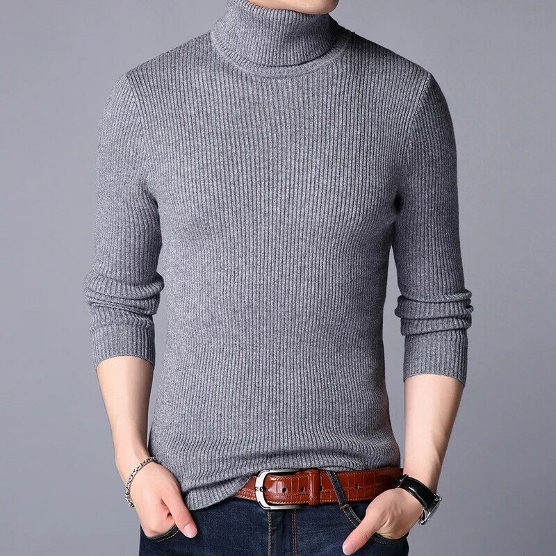 MRMT 2024 maglione da uomo nuovo di zecca tinta unita e Pullover ispessente per maglioni maschili a collo alto maglioni di lana