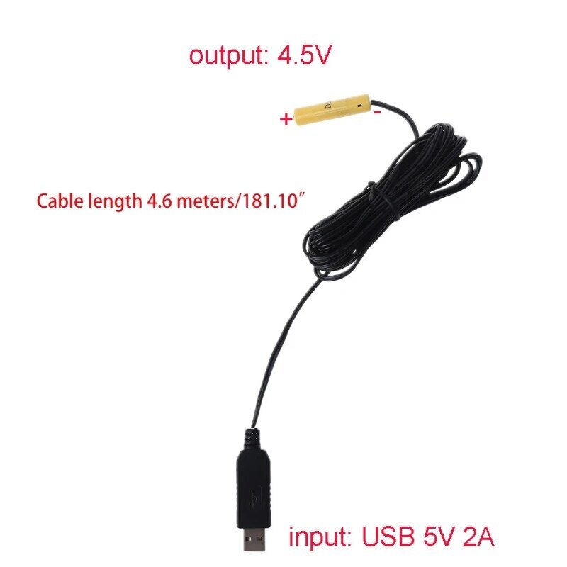 Kabel Catu Daya USB Universal 1/2/4, 6M/15 Kaki untuk Penggantian Baterai AAA 1-4 Buah Eliminator Baterai AAA untuk Lampu Lampu Natal