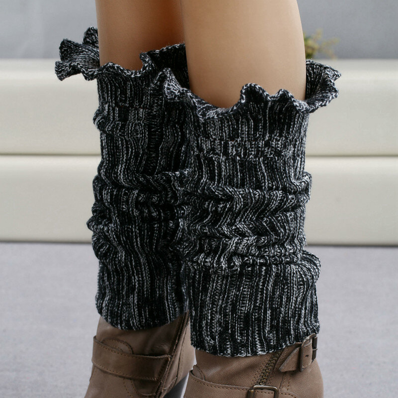 المرأة محبوك جوارب السيقان مختلط اللون الشتاء جوارب تدفئة الركبة