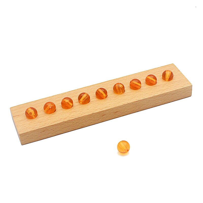 วัสดุ Montessori คณิตศาสตร์ของเล่นสีส้มสีทองไข่มุกพลาสติกที่มีสีสันลูกปัดบันไดลูกปัดทองดิจิตอลจำนวน1-10เด็กก่อนวัยเรียน