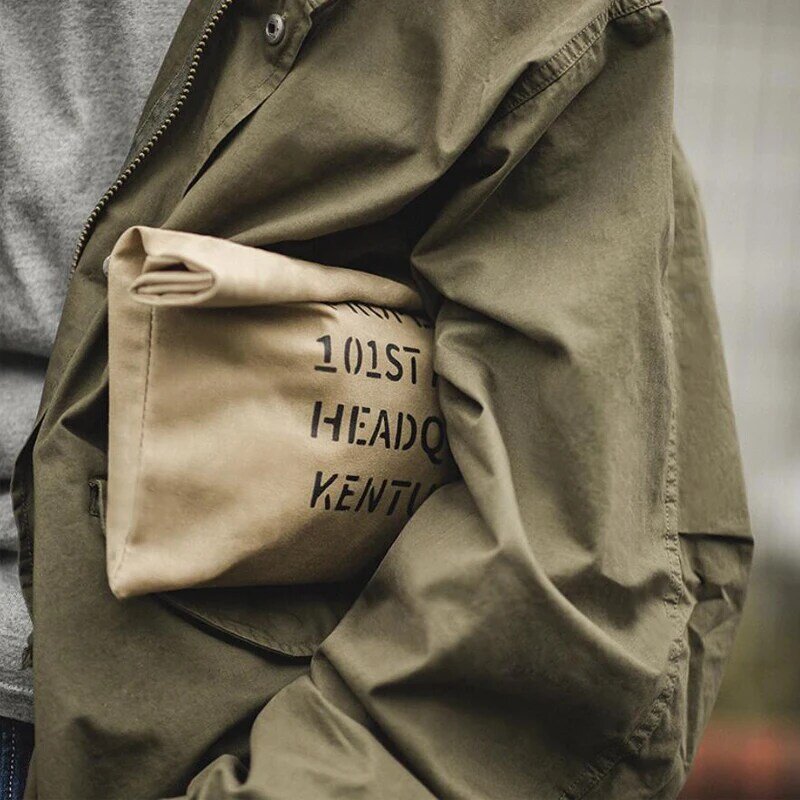 ZFTL-Retro Khaki Oil Wax Clutch Bag para homens, bolsa de ferramentas americana, saco de embreagem de impressão casual masculino, novo, 2023