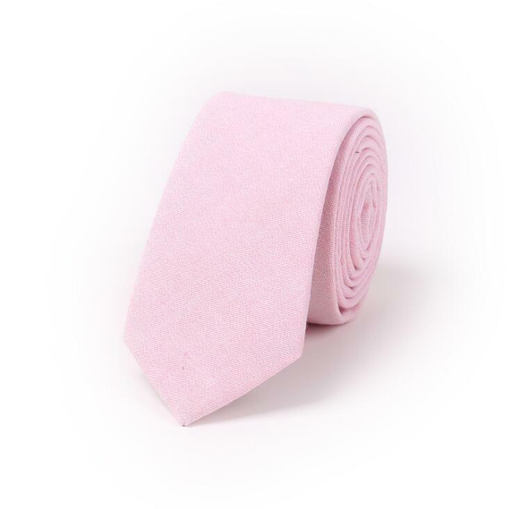 GUSLESON Classic Solid color Slim 6.5cm Cotton Colorful Ties for Wedding Party Business Skinny Narrow Bridegroom Gift For Man