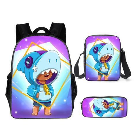 Estrelas leon jogo saco de escola para adolescentes meninos meninas crianças personalizadas mochila 3 pces conjuntos fornecedor crianças jogo quente