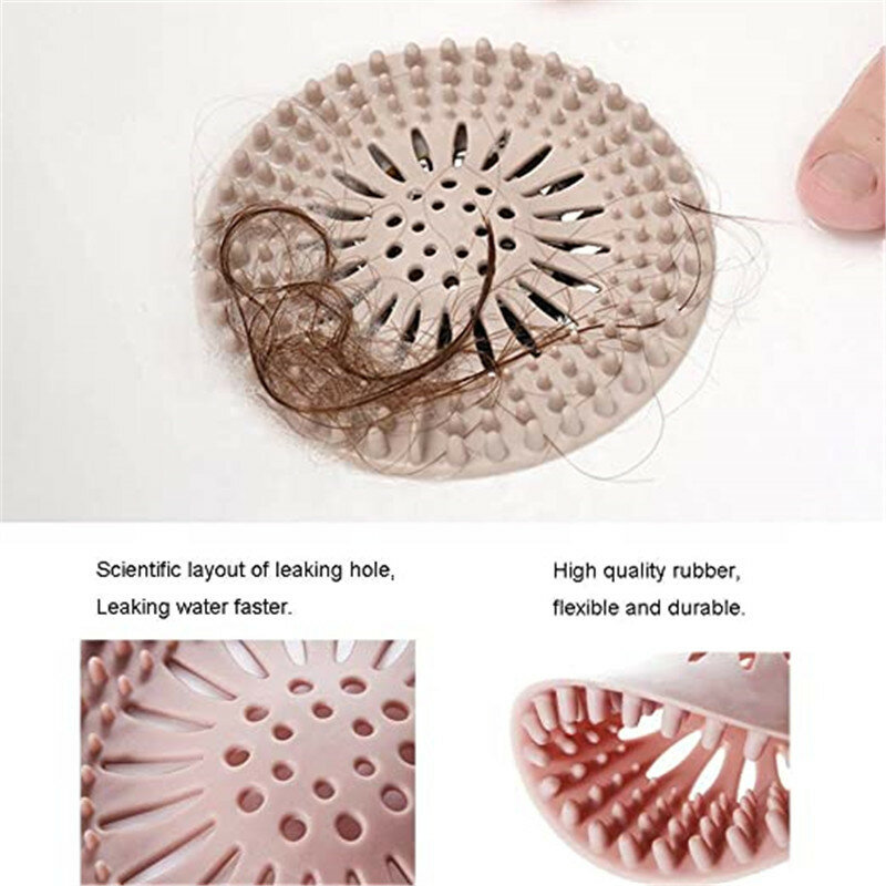 Okrągły silikonowy odpływ wyłapywacz włosów, kuchenne sitko do zlewu łazienka prysznic korek do wanny pokrywa odpływu pułapka na włosy, filtr do kuchni