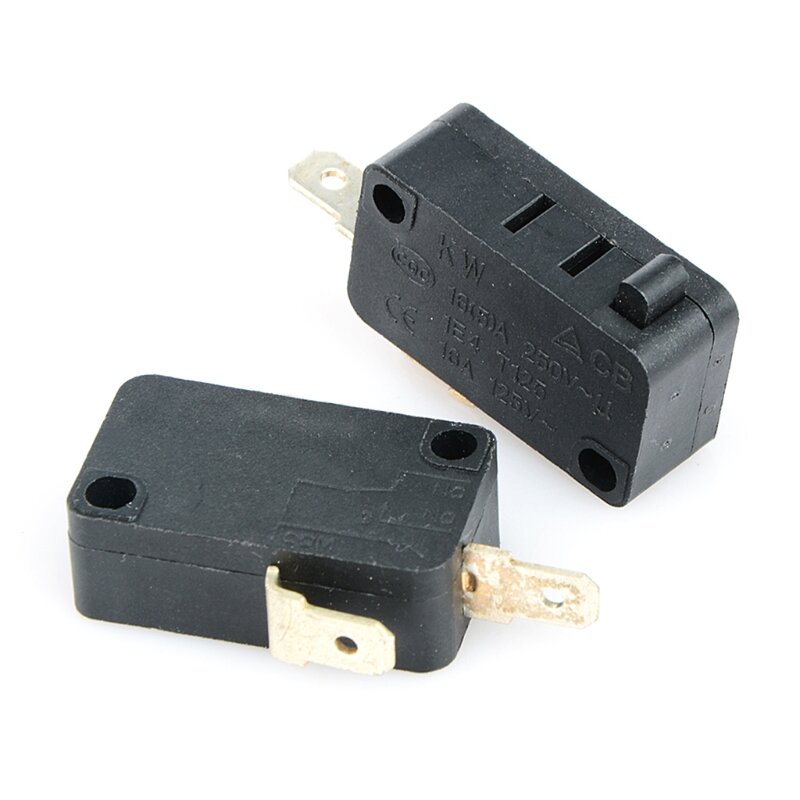KW1-103 Microwave Oven Door Micro Switch Fit for Microwave Washing Machine Rice Cooker 16A 250V 2 Pins (Normally Close)