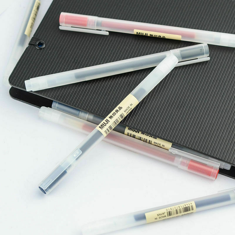 10 sztuk MUJI MoMA atrament żelowy długopis japonia czarny/niebieski/czerwony szkolny długopis