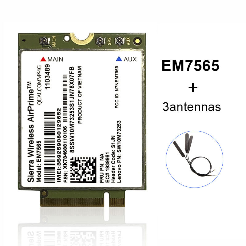 Sierra Wireless EM7565 LTE-Advanced Pro โมดูล Cat-12 Global การเชื่อมต่อ3G สำรองสำหรับ Thinkpad Carbon x1 6th แล็ปท็อป