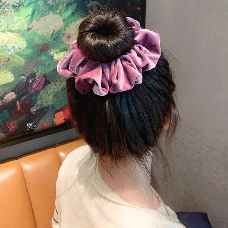 1 Piece Big Size Velvet Scrunchies Girls’ Hair Ties Women Hair Elastics Rubber band hair Accessories Ponytail Holder Hair Rope