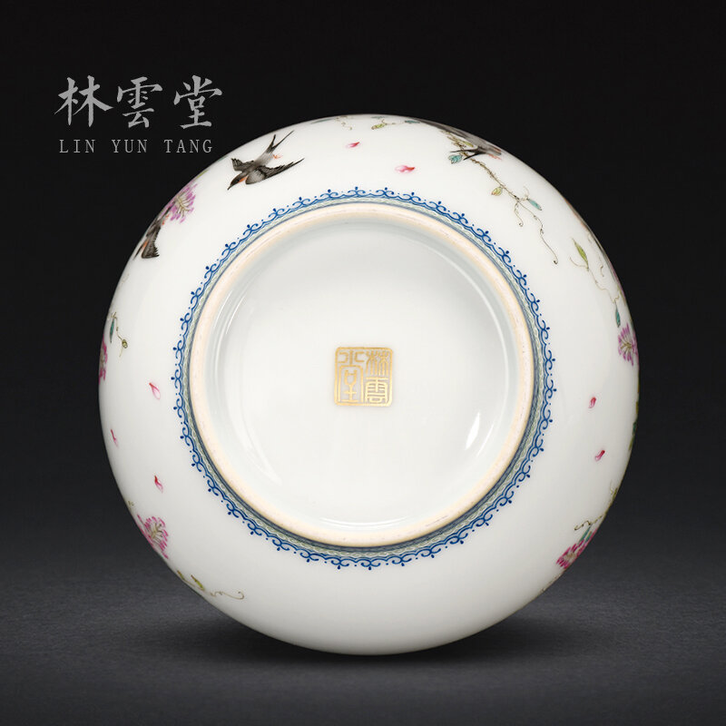 Sabingga-caja de té de alta calidad, sukdun dergici jimbi, lata de frutos secos de jingdezhen, pintura pastel de flores y té