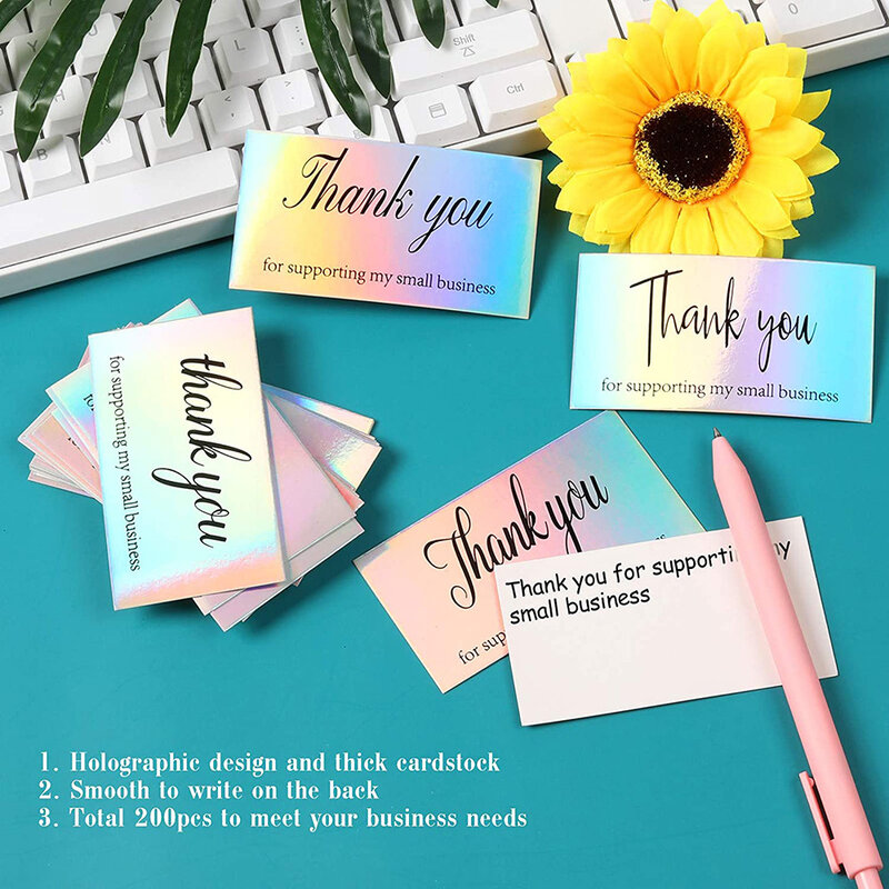 50pcs Thank You for Your Order Business Cards Shopping Purchase Thanks Greeting Cards Appreciation Card for Small Business 5*9cm