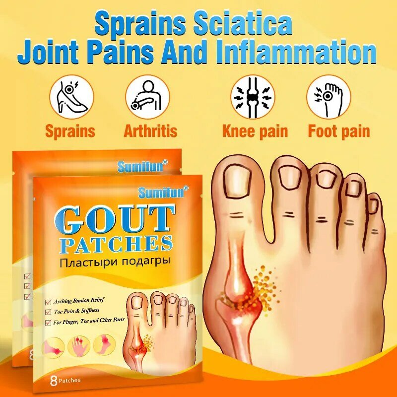 Sumifunガアウトトリートメントパッチ、指のつま先の外反母趾の痛みの緩和、医療の減圧、足の骨、親指の補正、ケアステッカー、8-80個
