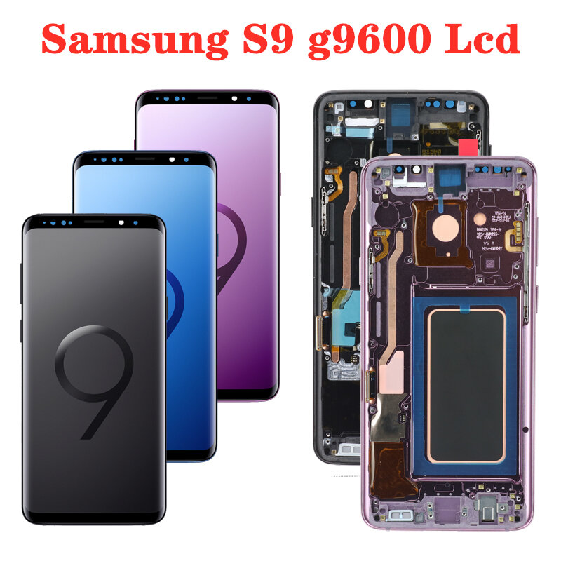 Remplacement SUPER AMOLED d'origine pour SAMSUNG Galaxy S9 LCD écran tactile numériseur avec cadre S9 Plus LCD G960 G965 avec cadre