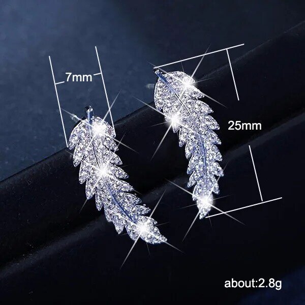 Huitan Luxury Leaf Shape Women Earrings Micro Paved CZ Stone 3 Color Available Birthday Gift Earrings For Girl Fashion Jewelry