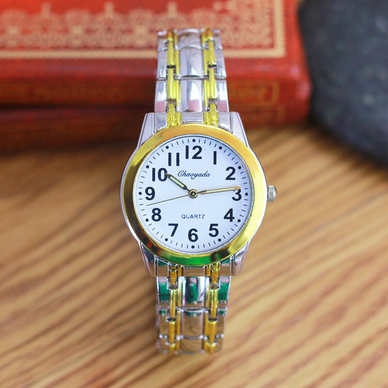 Jam tangan pasangan Terkenal Wanita Pria Cyd 2024 jam tangan kuarsa hadiah Ayah Ibu jam tangan bercahaya baja tahan karat jam tangan religius