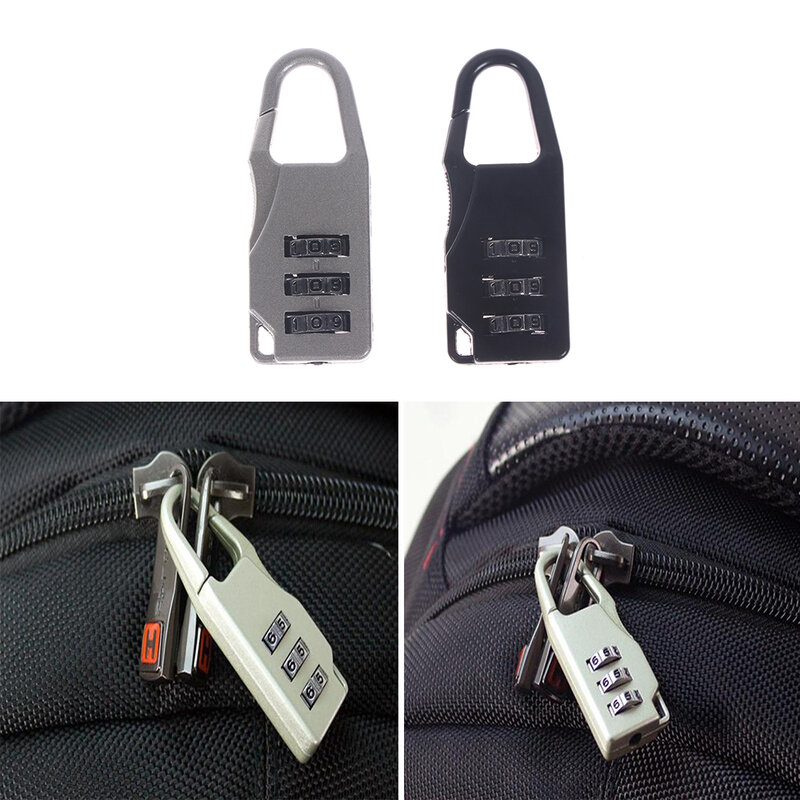 Gembok kunci koper bagasi perjalanan kombinasi dapat diatur ulang Dial 3 Digit Mini