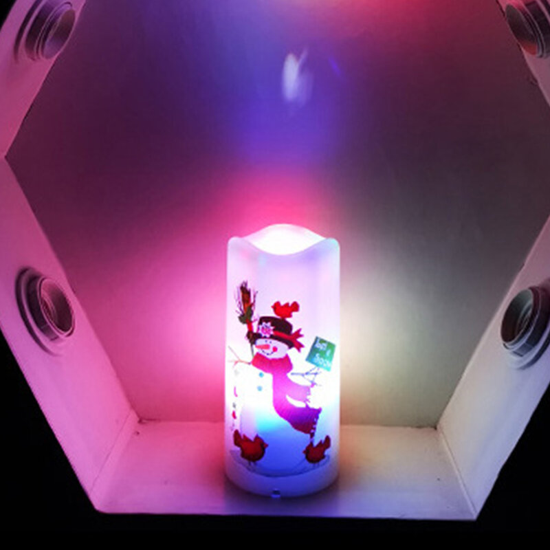 LED عيد الميلاد ضوء عرض ثلج ليلة ضوء الثلج مصباح USB مصباح على شكل شمعة للمنزل عيد ميلاد سعيد حلية