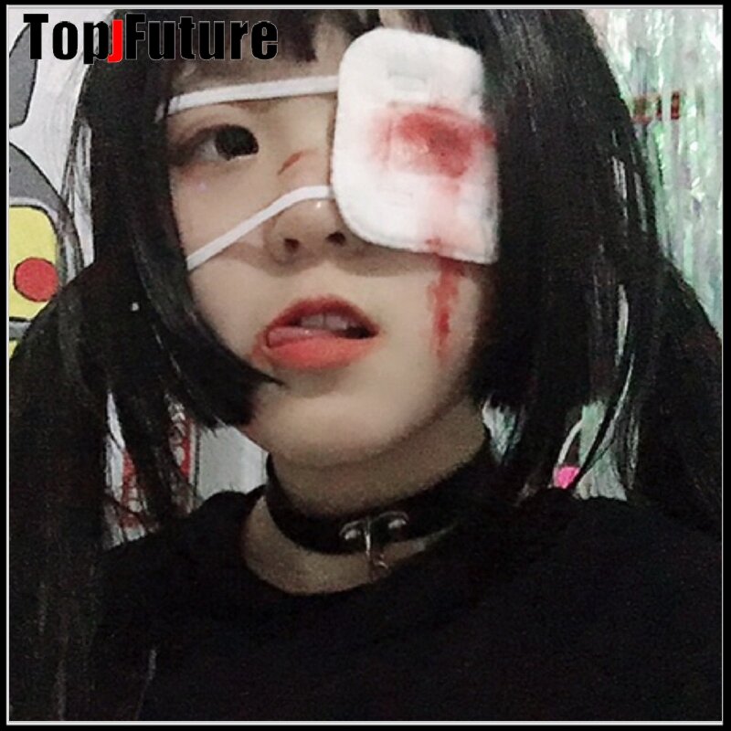 Blutfleck Anime Cosplay Kostüm Eyeshade Herz Stickerei Einzigen Augen Maske Augenbinde kopf tragen LOLITA COSPLAY AUGE MASKE