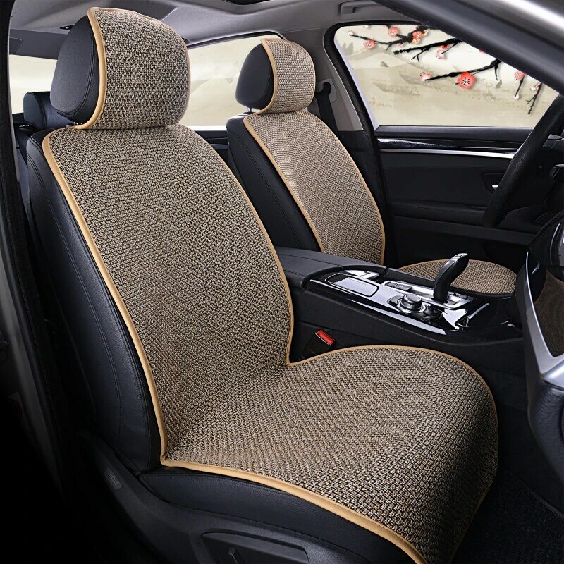 Coprisedile per Auto in lino estivo protezione per sedile anteriore posteriore in lino cuscino per schienale per tappetino per interni Auto camion Suv Van