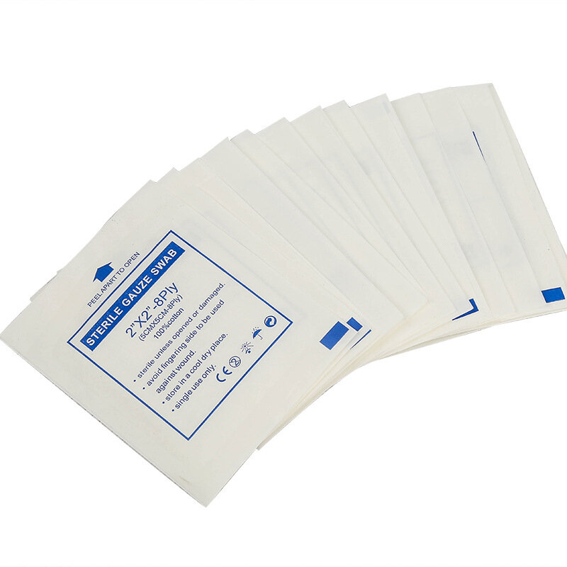 10-50Pcs Sterile Disposable Guaze Swab Pad 8ply 2"x2" 5cm Dressing For Travel Outdoor Camp First Aid Emergency Kits Accessories