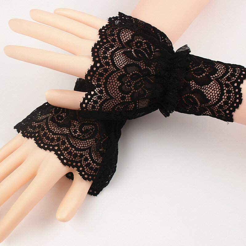 detachable cuffs Lace Ruffles Elbow Sleeve Cuff Fake Sleeve Arm Cover Scar Cover Gloves Sun Protection Female Transparent cuffs