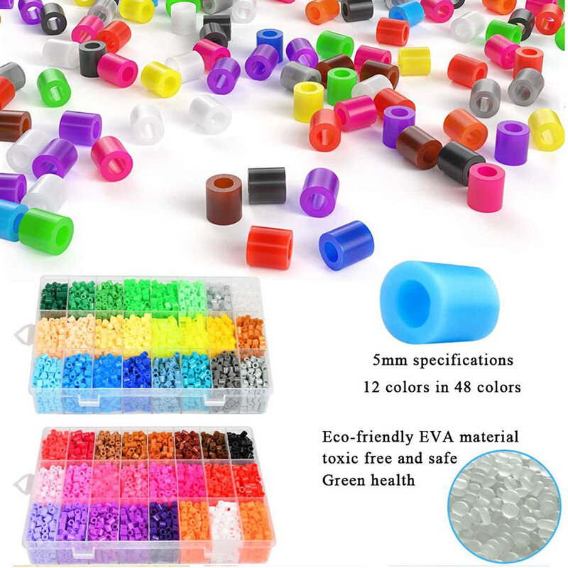 Hama-Juego de cuentas de 24/72 colores para niños, juguetes educativos perler, rompecabezas 3D, juguetes de bricolaje, hojas de tabla de planchar, papel de planchado, 2,6/5mm
